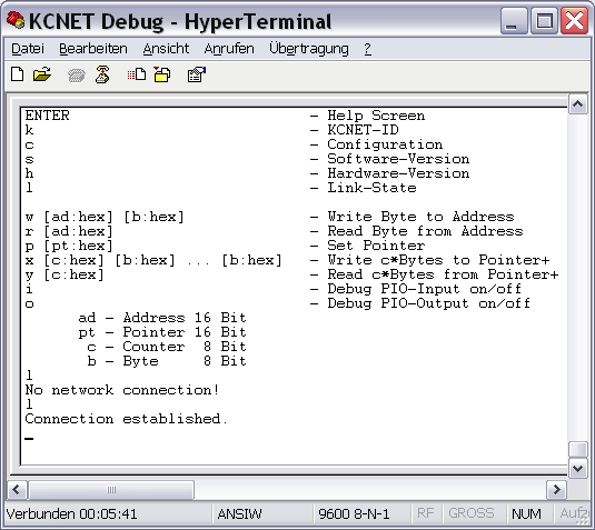 debug network connection